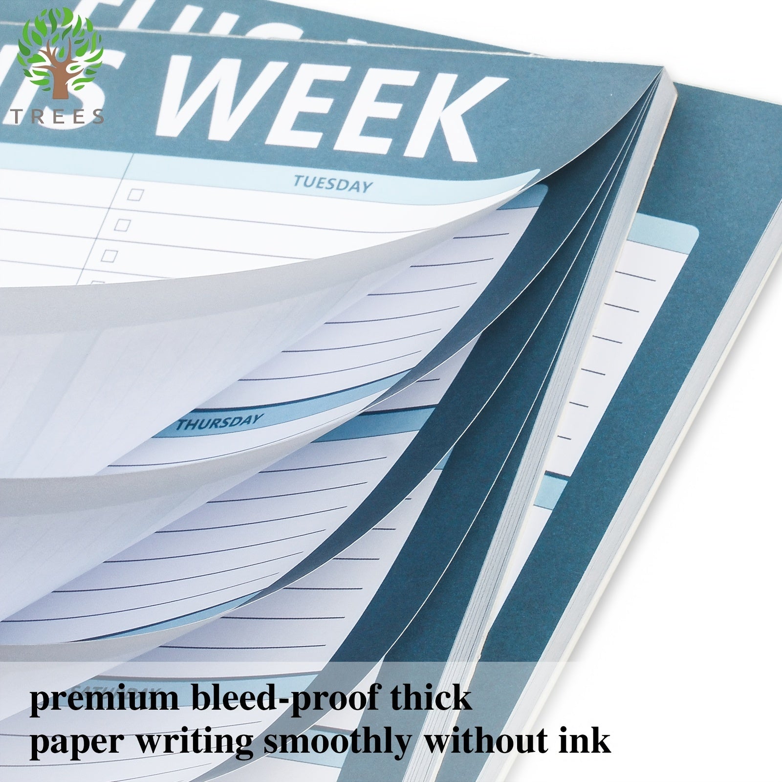 Trees Weekly Planner Notepad 52 Sheets Tear Off Undated Weekly To Do List