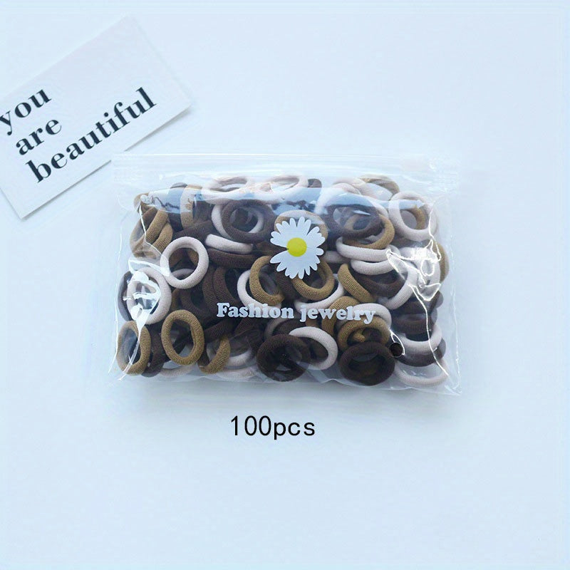 100pcs Cartoon Colorful Hair Ties, Holiday Gift for Girls