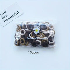 100pcs Cartoon Colorful Hair Ties, Holiday Gift for Girls