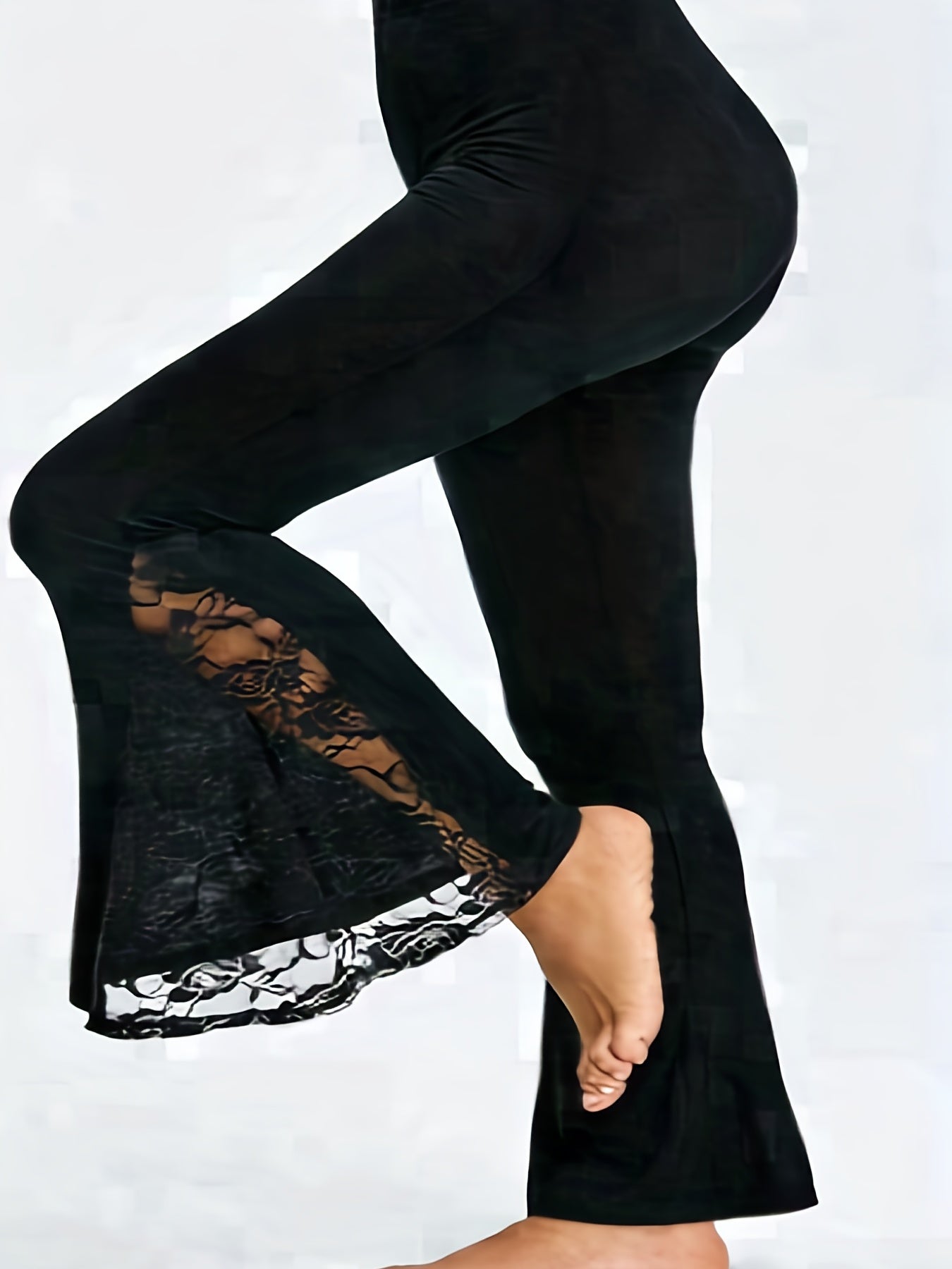  Floral Jacquard Lace Stretch Pants