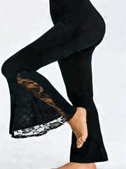 Floral Jacquard Lace Stretch Pants