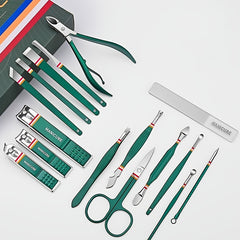 Professional Mani/Pedi Grooming Kit with Scissors, Nail Files, Travel Case