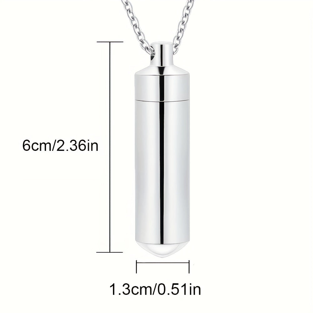 Eternal Pet Remembrance Cylinder Cremation Necklace Dog Ashes Urn