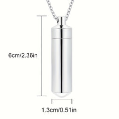 Eternal Pet Remembrance Cylinder Cremation Necklace Dog Ashes Urn