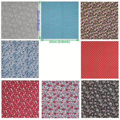 14pcs Plain Cotton Square Fabric Patchwork Fabric DIY Pre cut Cloth Craft Sewing