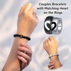 Natural Stone Matching Couple Bracelets for Him & Her High Stretchy C