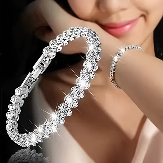 Tennis Bracelet Synthetic Gems Hand Jewelry Decor