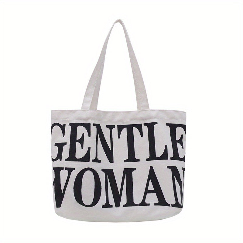 Letter Pattern Tote Bag Large Capacity Shoulder Bag
