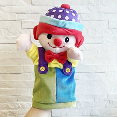 Plush Clown Puppet Hand Finger Puppet Expressive Eyes Vibrant Colors
