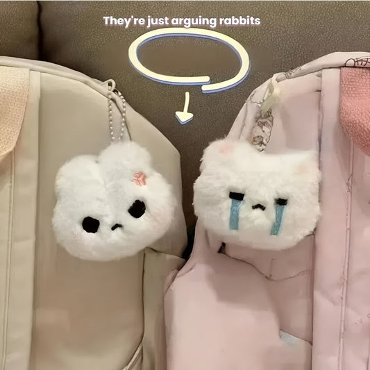 2 Cute Plush Cartoon Keychains Backpack Handbag Decoration Christmas Gift