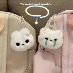 2 Cute Plush Cartoon Keychains Backpack Handbag Decoration Christmas Gift