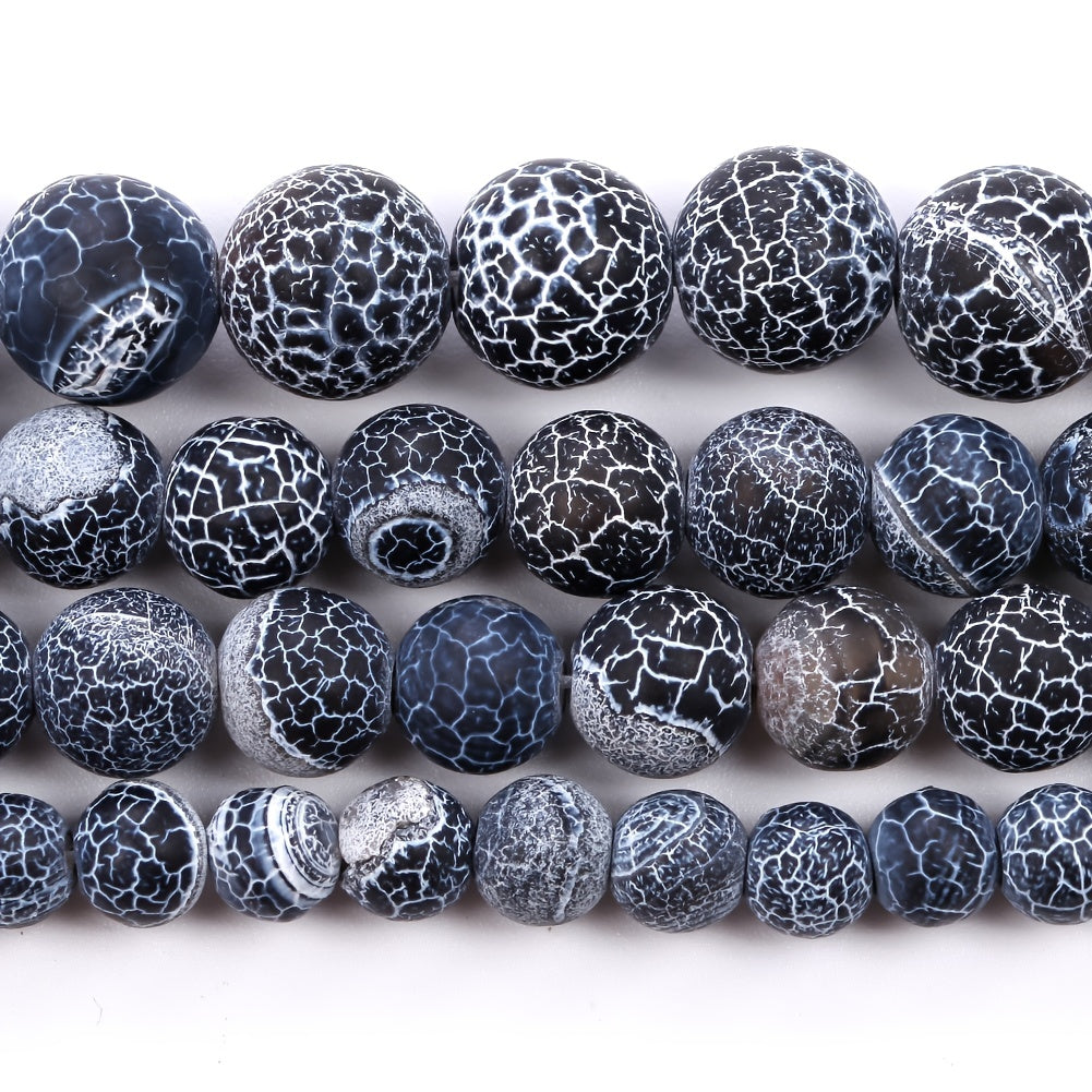 Frost Cracked Stone Round Loose Beads 15inches