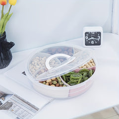 Fruit Snack Vegetable Tray Compartment Plate With Lid