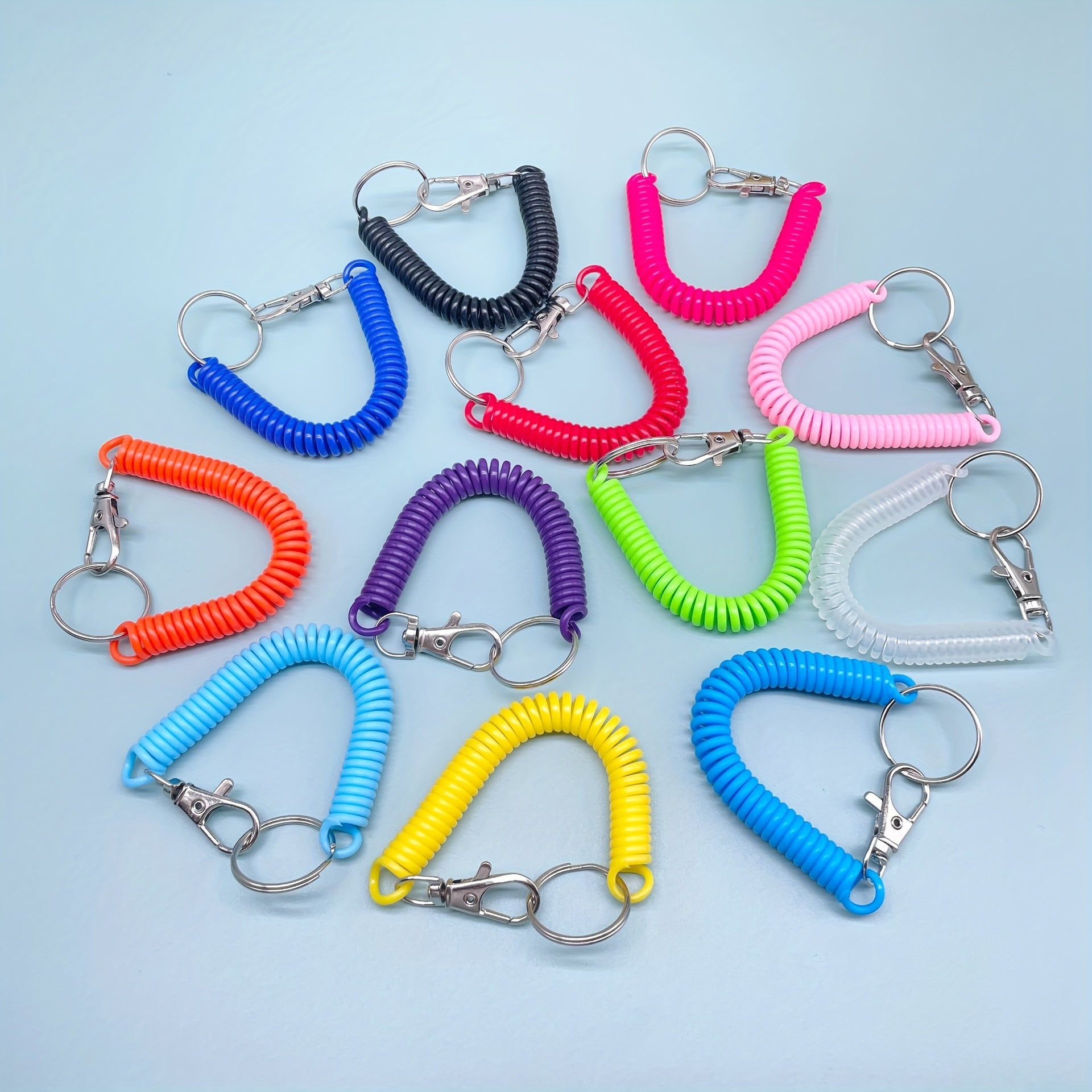 2pcs Telescopic Elastic Rope Key Chain Secure Keys & Phone Waterproof
