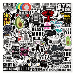 55pcs Waterproof Vinyl Workout Stickers for Sports Enthusiasts