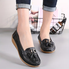 Women's Hollow Out Loafers Breathable Slip On Solid Flat Shoes