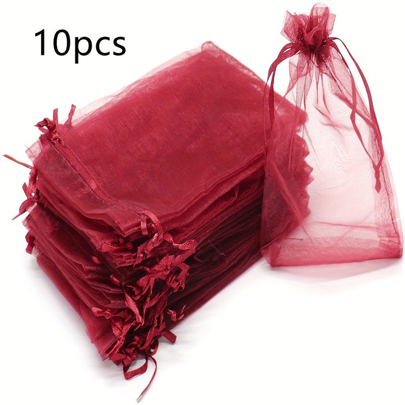 10pcs High Density Mesh Gift Bag - Bundle for Christmas Halloween Gifts