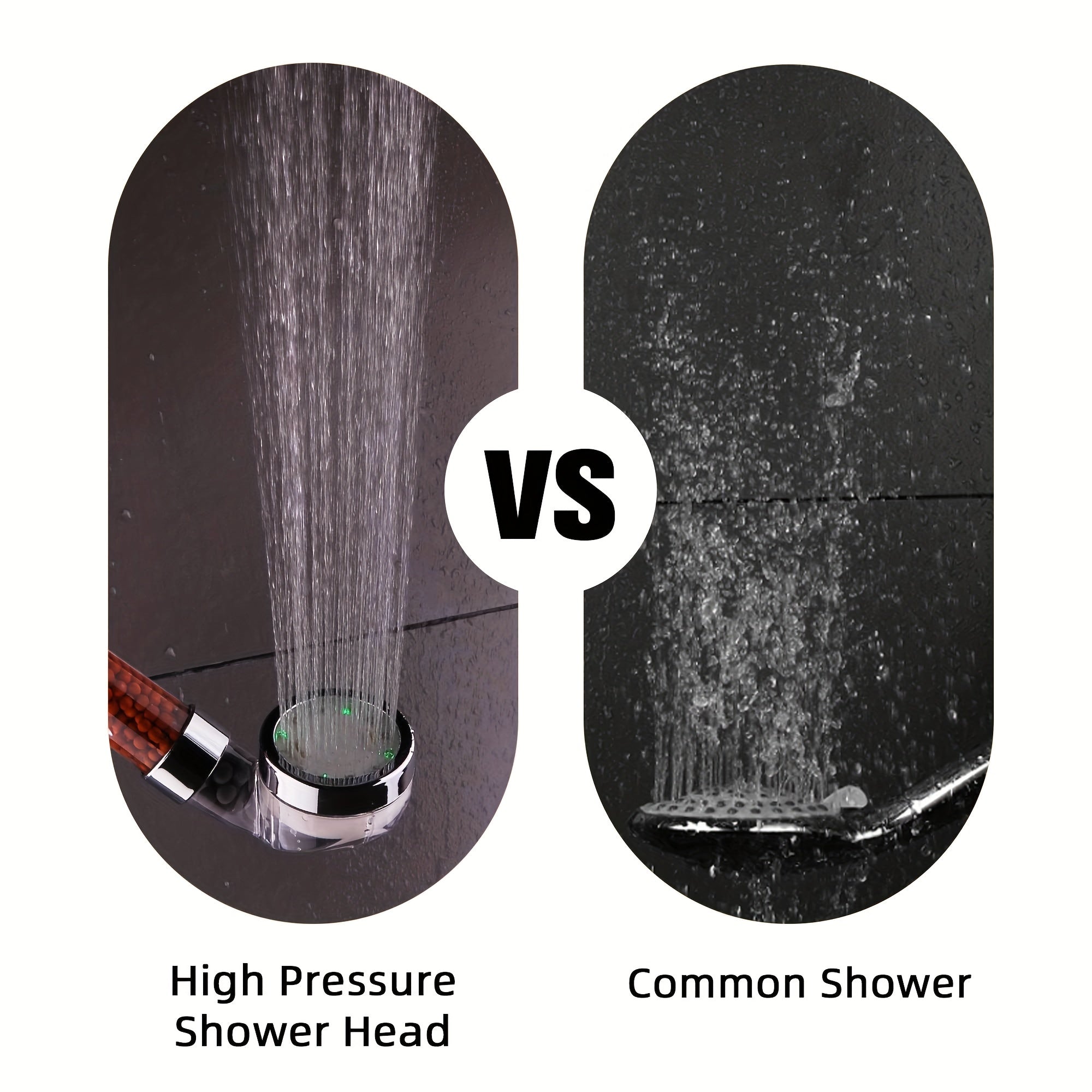 LED 7 Colors Shower Head Automatic Changing Light Water Saving High Pressure