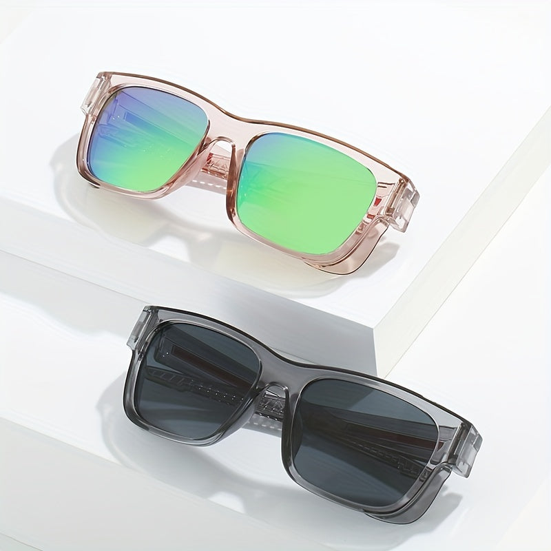 Men's Colorful Film Sports Sunglasses with Leather Case