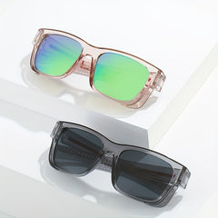 Men's Colorful Film Sports Sunglasses with Leather Case