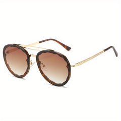 Round Ombre Sunglasses UV400 Metal Glasses