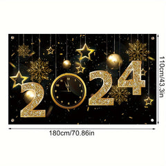 Happy New Year Banner Cloth Party Decoration Supplies