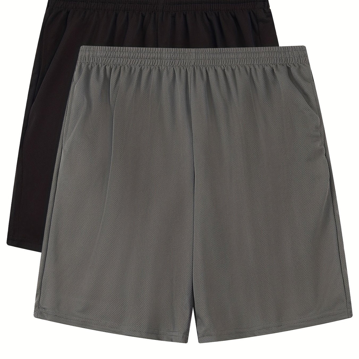 2pcs Quick Dry Comfy Men's Shorts Drawstring Athletic for Gym Workout