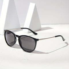 Men's Retro UV400 Sunglasses Oval Metal Frame Outdoor Sunshade Glasses