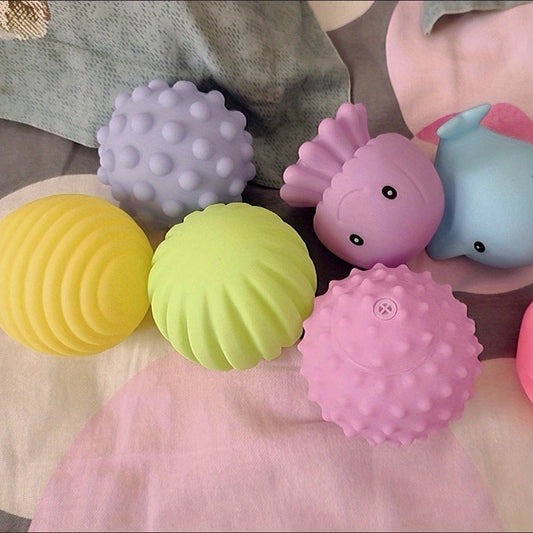 6pcs Texture Pinch Ball Rattle Balls Soft Touch Educational Toys