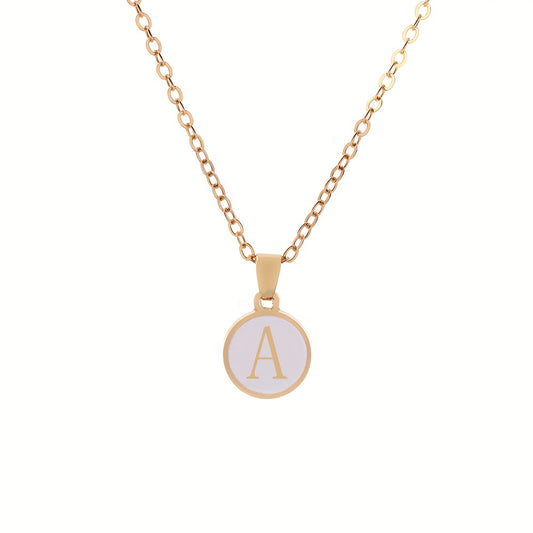 Golden Initial Letter Necklace Valentines Gift Men Jewelry