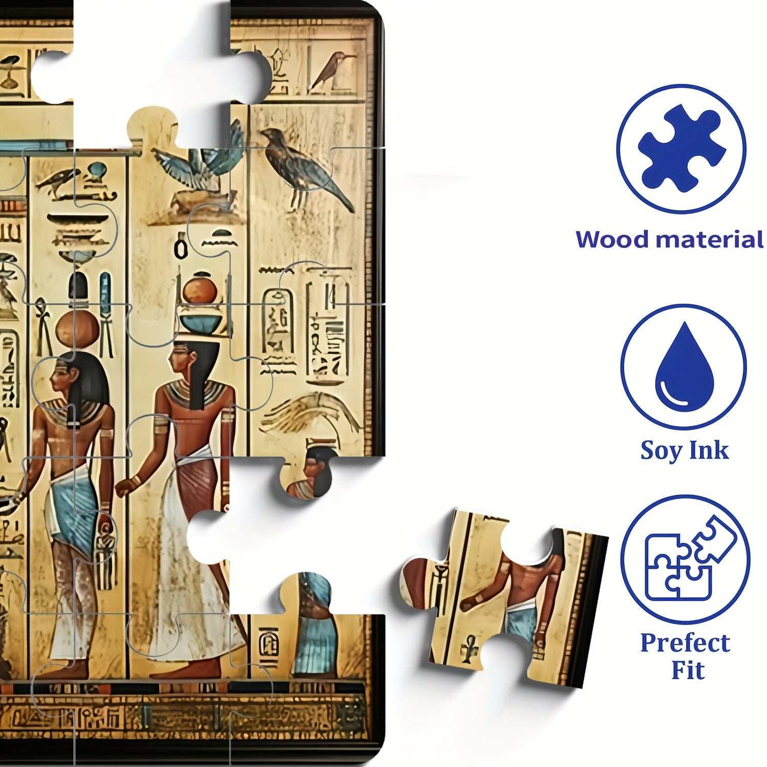 1000pc Egyptian Murals Jigsaw Puzzle - DIY Wooden Crafts Home Decor