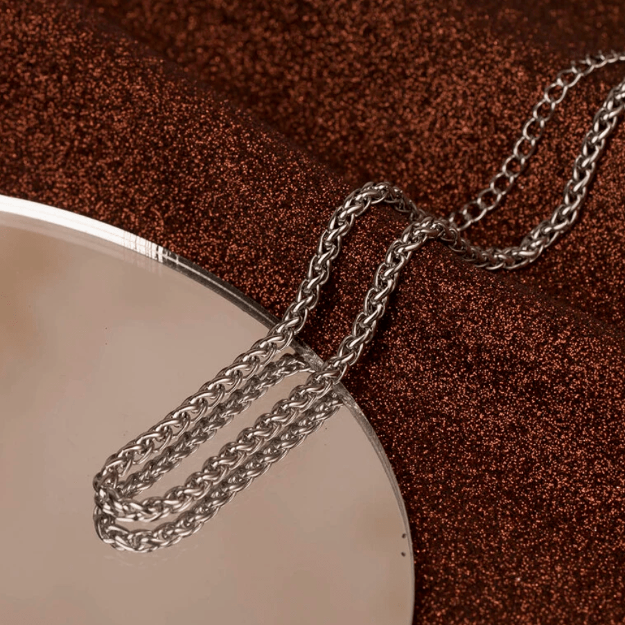 Men's Long Sleeve T Shirt Chain Silver Hip Hop Rock Necklace