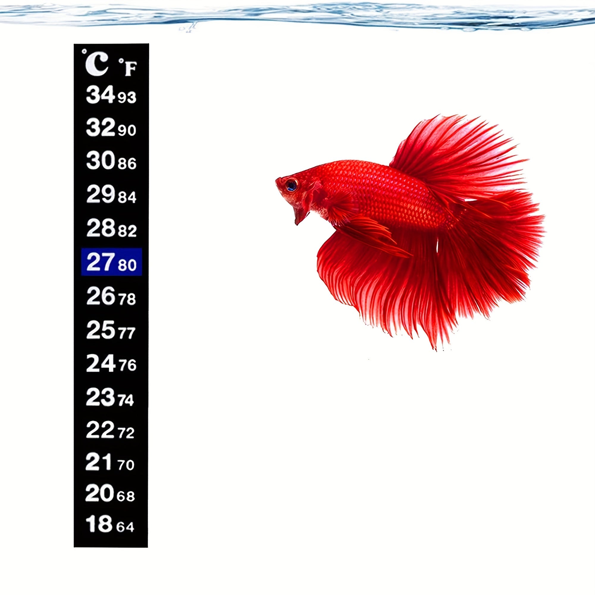 Fish Tank Thermometer Stick On Aquarium Temperature Sticker Strip Green