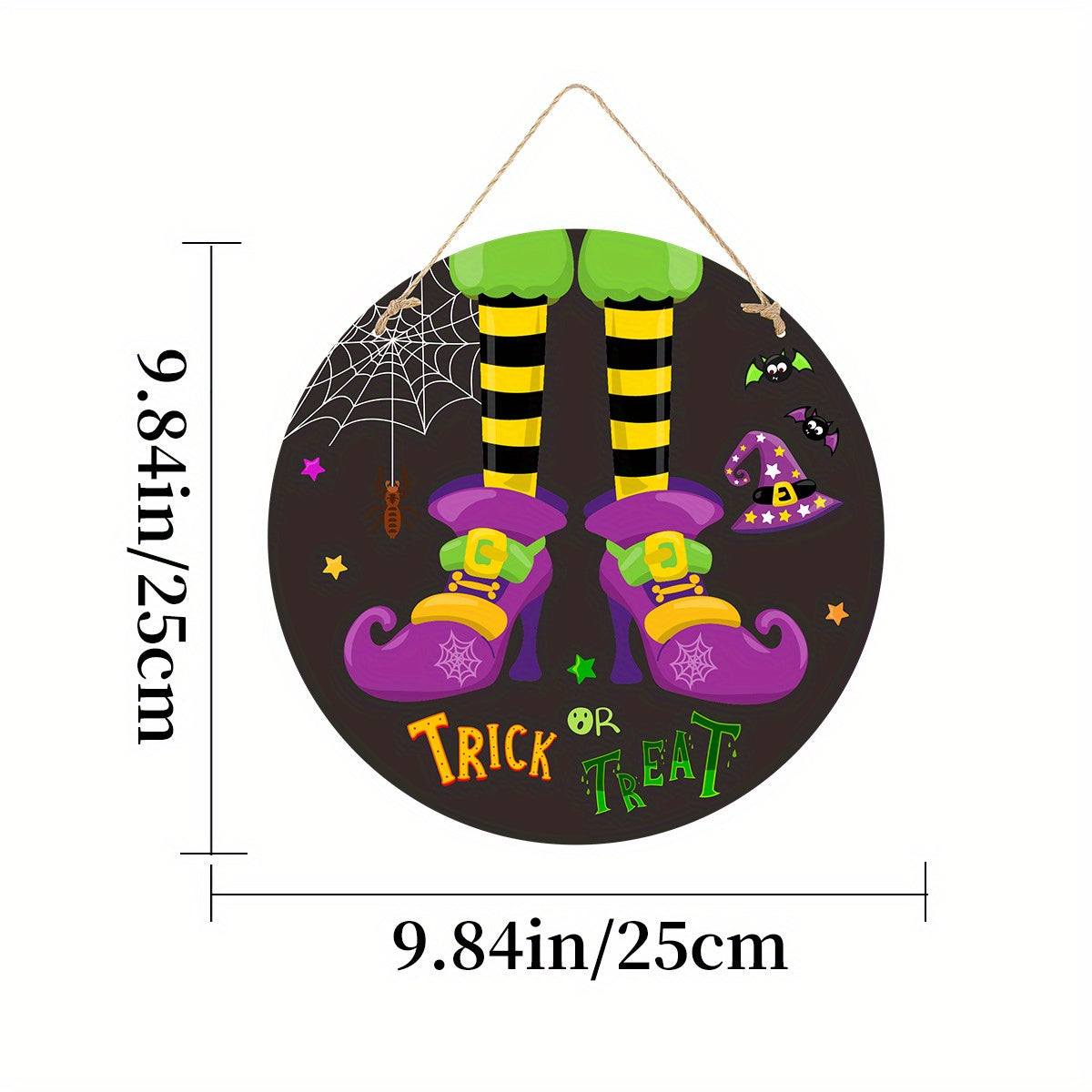 Skull Pumpkin Doorplate Witch Legs Doorplate Halloween Wooden Wall Hanging