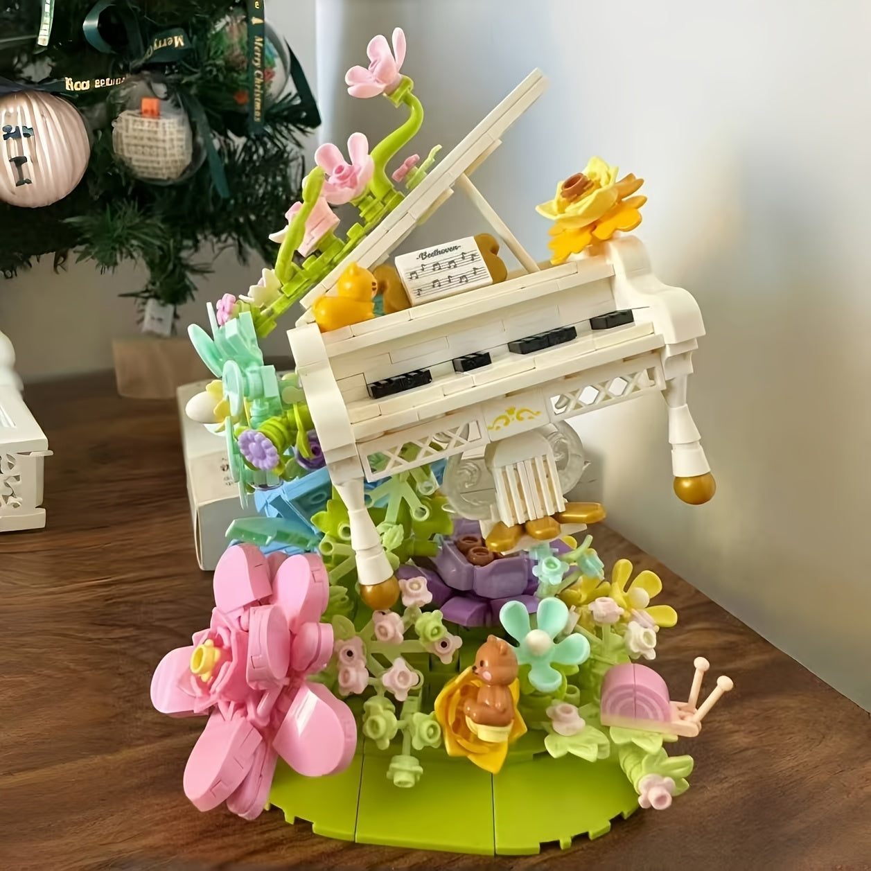Eternal Flower Piano Building Blocks Set - Creative DIY for Valentine's Birthday