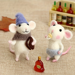 Beginner Wool Felt Set Needle Felt Starter Little Mouse DIY Kit