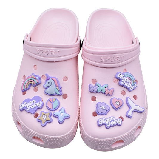 12pcs Purple Unicorn Shoe Charms For Clogs Jigs Sandals