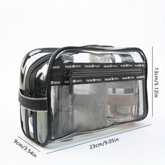 Transparent Zipper Cosmetic Bag Waterproof Makeup Brush Storage Case