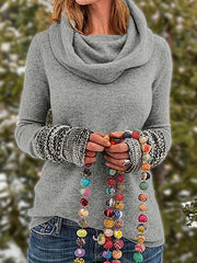  Colorblock Turtle Neck Sweater