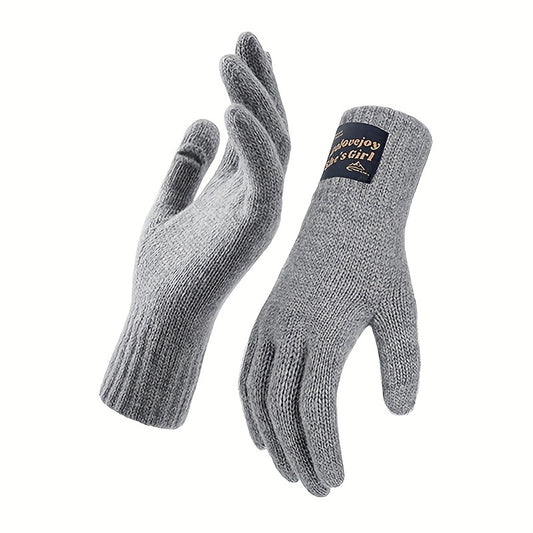 Warm Wool Knitted Gloves Winter Windproof Outdoor Cycling Touch Screen Gloves
