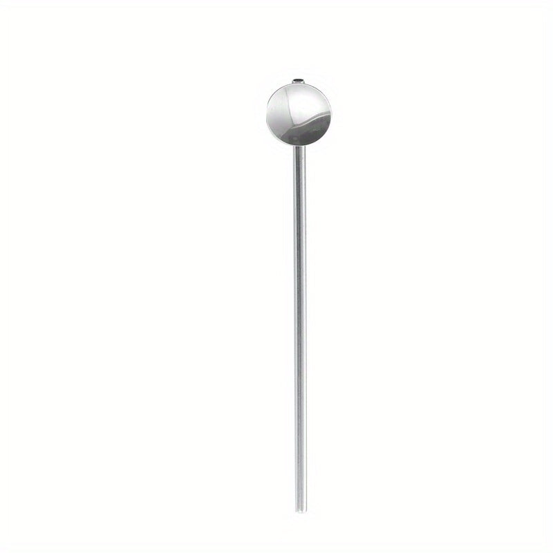 Stainless Steel Straw Spoons Reusable for Coffee Stirring
