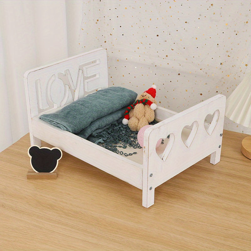 Newborn Photography Props Vintage Small Bed Studio Props Baby Wooden Full Moon