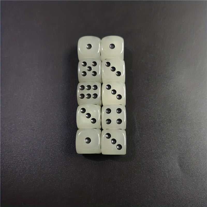 10pcs Luminescent Dice Set 16mm for Nightclub Bar KTV Board Games