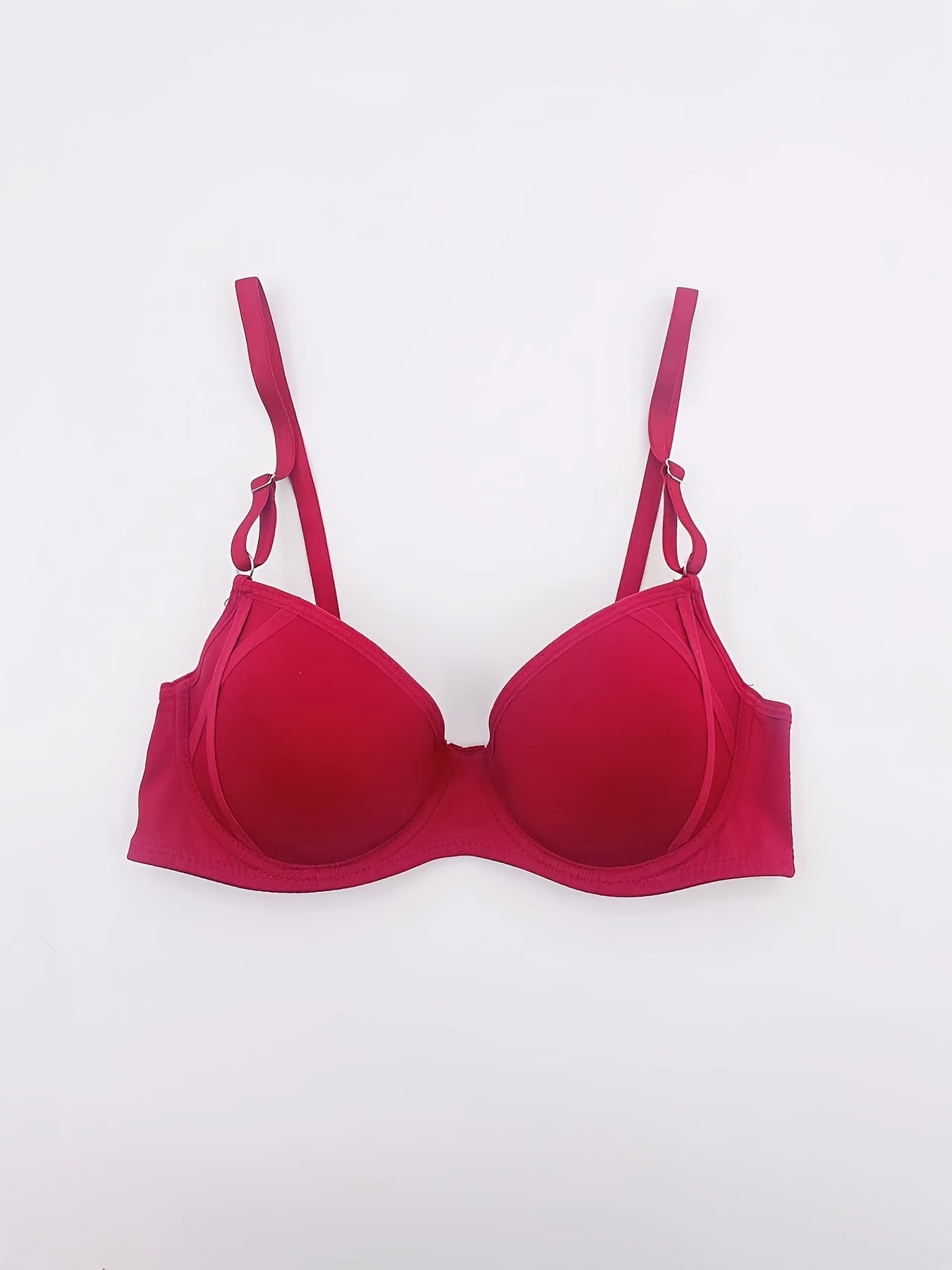 2 Pcs Glossy Push Up Bras Micro Elastic Underwire Lingerie