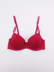 2 Pcs Glossy Push Up Bras Micro Elastic Underwire Lingerie