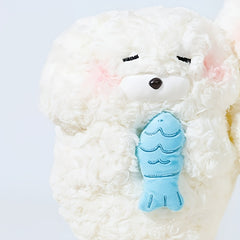 Adorable Seal Plush Doll with Fish Soft Stuffed Animal Gift