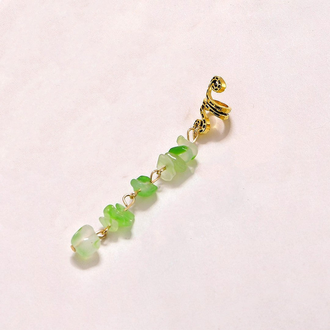 Colorful Stone Pendant Hair Clips, Crystal Jewelry Dreadlock Accessories