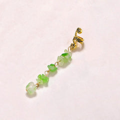 Colorful Stone Pendant Hair Clips, Crystal Jewelry Dreadlock Accessories