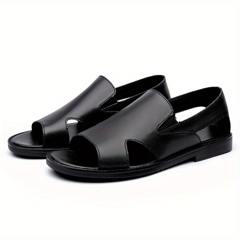 Men's Open Toe Leather Sandals Lightweight Non Slip Sandals