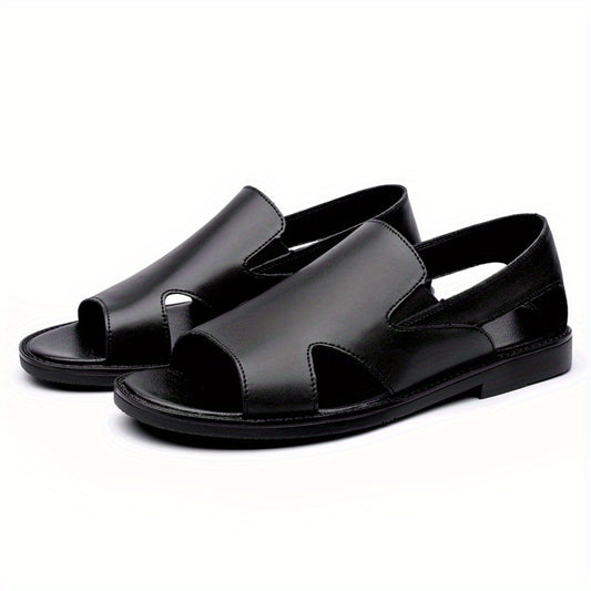 Men's Open Toe Leather Sandals Lightweight Non Slip Sandals